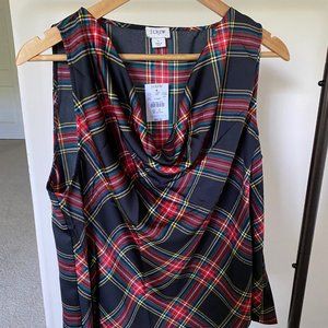 NWT  - J.Crew Tartan Plaid Sleeveless Top - Size L